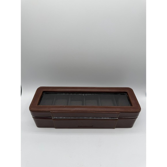 Berkshire Vintage Brown Leather Watch Case - 6 Slot Collector Box - Rare - Picture 7 of 16